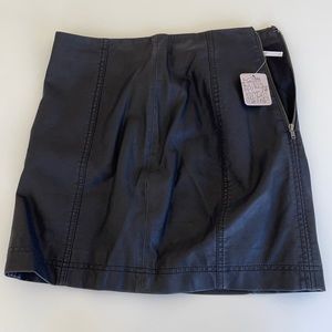 NW Size 2 Free People Faux Leather Skirt with tags